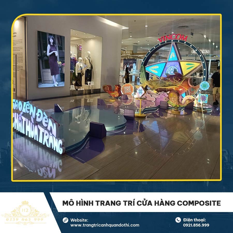 mô hình trang trí cửa hàng Composite