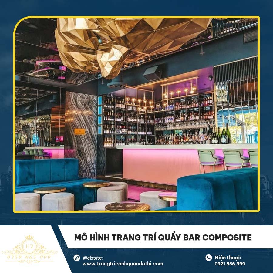 Mô hình trang trí quầy Bar Composite