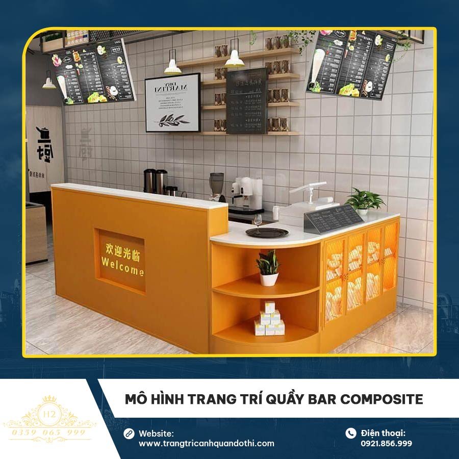 Mô hình trang trí quầy Bar Composite