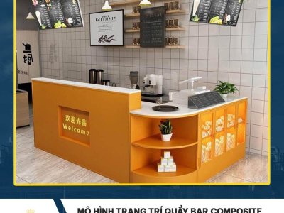 Mô hình trang trí quầy Bar Composite – Điểm nhấn ấn tượng cho không gian giải trí hiện đại